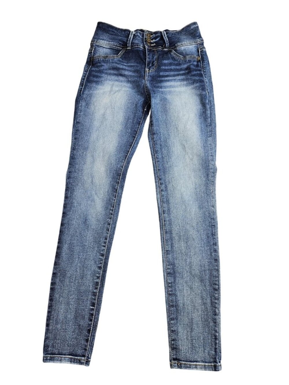WallFlower The Sassy High Rise Skinny Jeans Juniors 9 Blue Med Wash Stretch